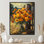 «Sachiko Golden Assorted Flowers By The Barn Fence», art mural encadré