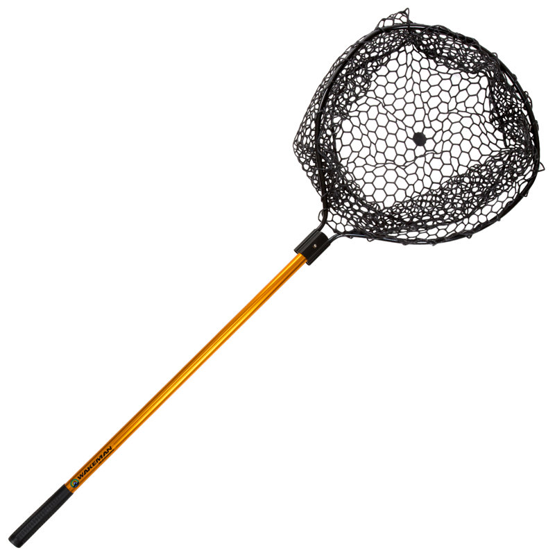 Filet de pêche rétractable avec mât télescopique Wakeman - Équipement de pêche à attraper