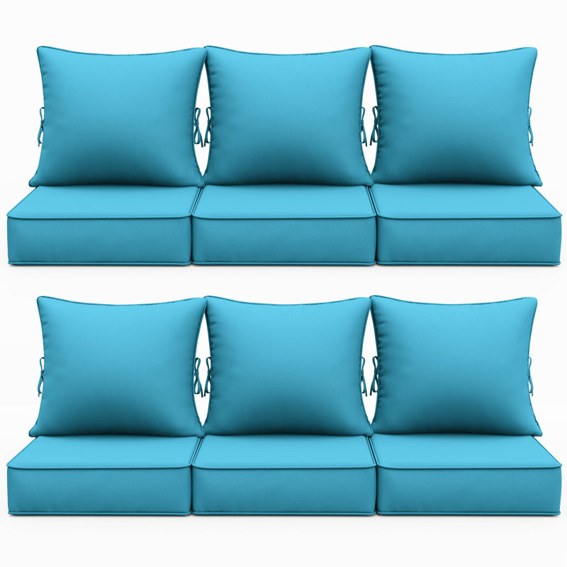 Coussin de siège et de dossier intérieur / extérieur de 6,5 po de l 24 po x P 24 po, coussins d'intérieur / extérieur seulement