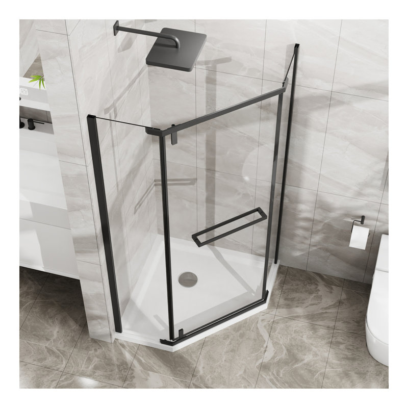 Porte de douche Goodo , Noir mat