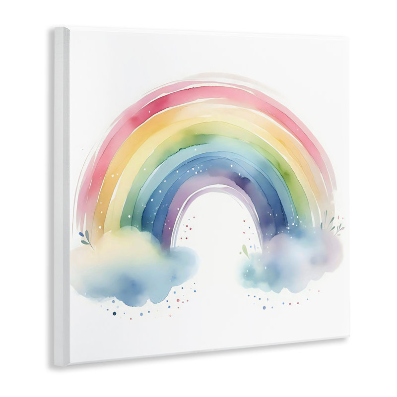Plaque murale arc-en-ciel doux avec nuages, design by Creative Studio