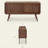 Contemporary Walnut Wood Media Cabinet / Solid Walnut