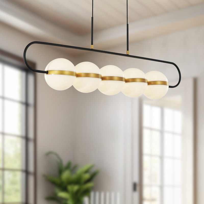 Tagliato 5 - Light Matte Black/Brushed Gold LED Kitchen Island Pendant