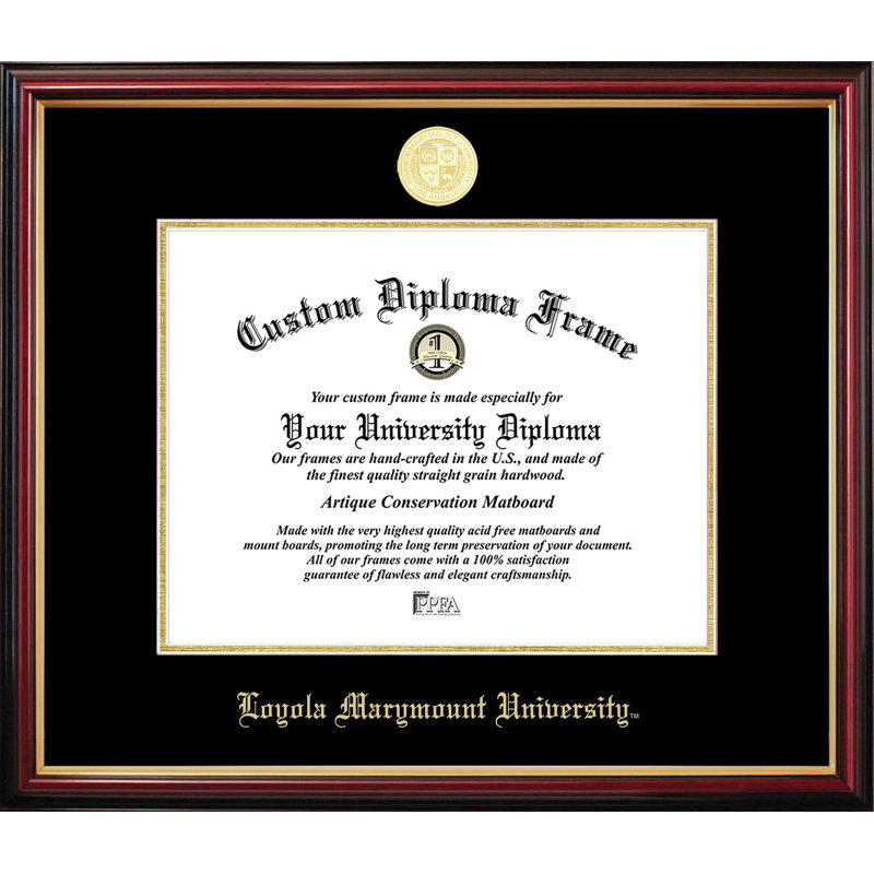 Cadre de petit diplôme Loyola Marymount, L 11 po x H 8,5 po, NCAA Loyola Marymount