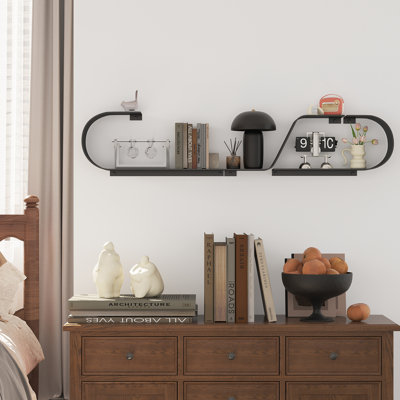 Stylish Metal Floating Shelves for Customized Wall Displays (Set of 3)
