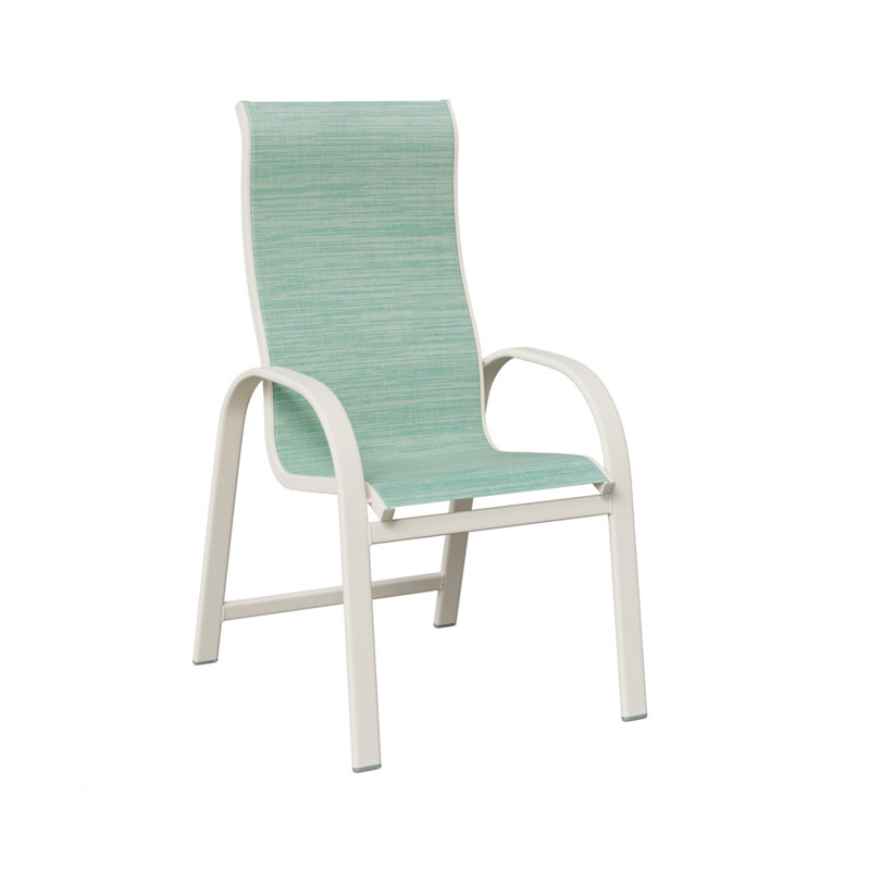 Chaise berçante à haut dossier berlinois Berlin Gardens, Paysage marin, Aluminium blanc mat
