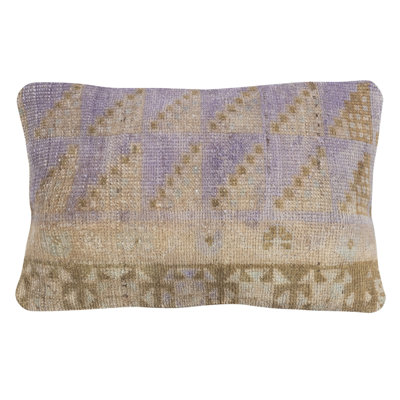 Housse de coussin pour tapis faite à la main 13 po x 20 po. Taie d'oreiller en laine turque. Housse de coussin décoratif Home Decor