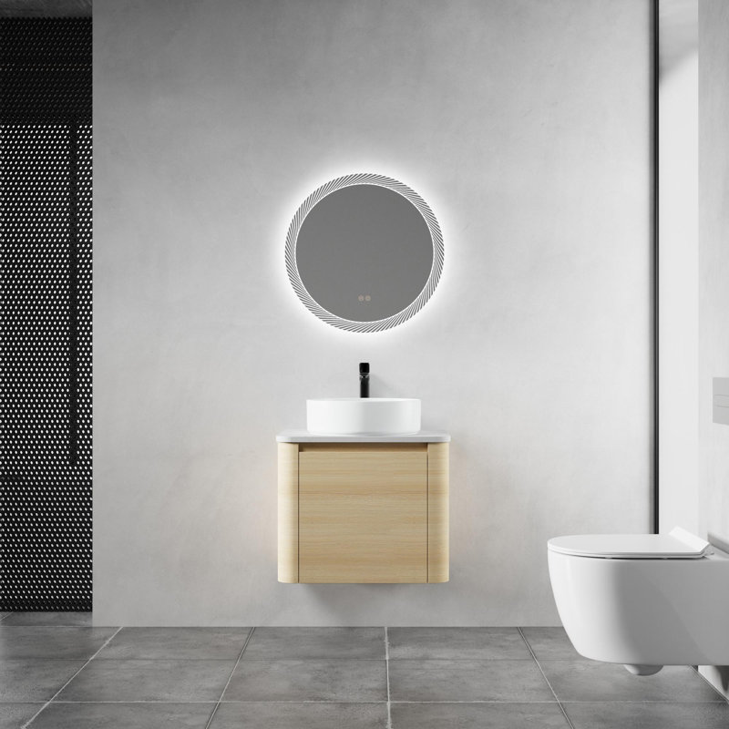 Meuble-lavabo mural 24 po avec lavabo d'art en céramique