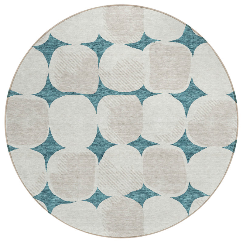 Malek Abstract Indoor / Outdoor Rug, Round 8'