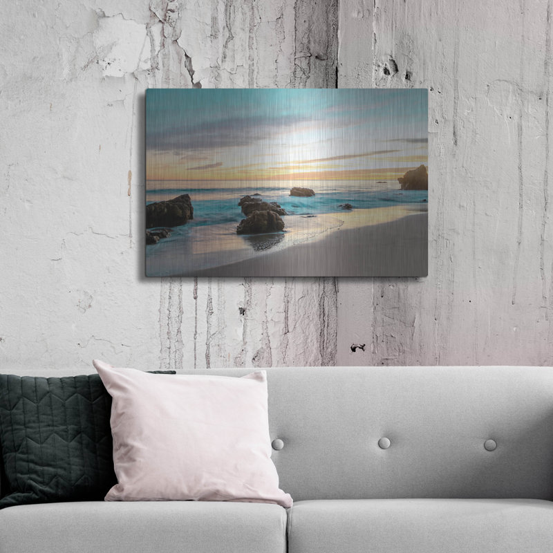 Art mural luxueux «Malibu Sunset» par Elena Chukhlebova, 36 po x 24 po, H 24 po x l 36 po