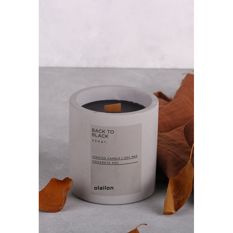 Elegant Vanilla Scented Candle, 100% Concrete, 3.3 x 3.5 inches | Paraffin & Soya Blend, Stylish Grey Design | Perfect for Home Décor, Relaxation & Gift Giving, Long-Lasting Aroma for Any Space