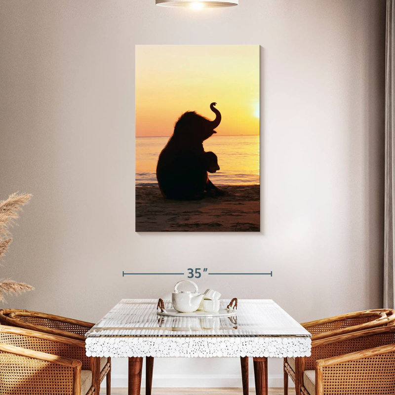 Brampt Beach Baby Elephant, 45" H x 30" W