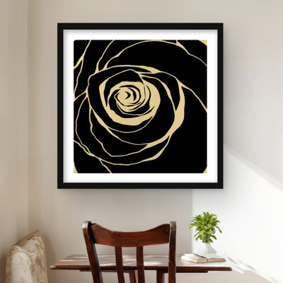 Rose noire - reproduction encadrée romantique pour la décoration intérieure