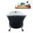 55" Streamline Clawfoot Soaking Acrylic Bathtub With Drain, Clawfeet, and Bamboo Tray-76109888-66366766
