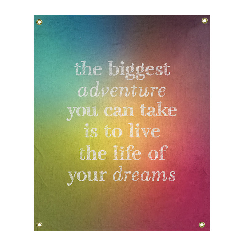Tapisserie en polyester, le plus grand témoignage de citation adventure, H 59 pi x l 50 po, Arc-en-ciel
