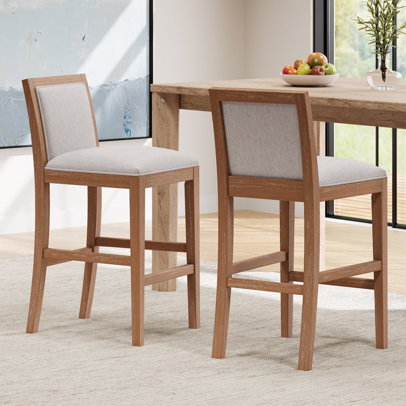 Tabourets de bar 30,5 po Laverock, Gris clair / Brun
