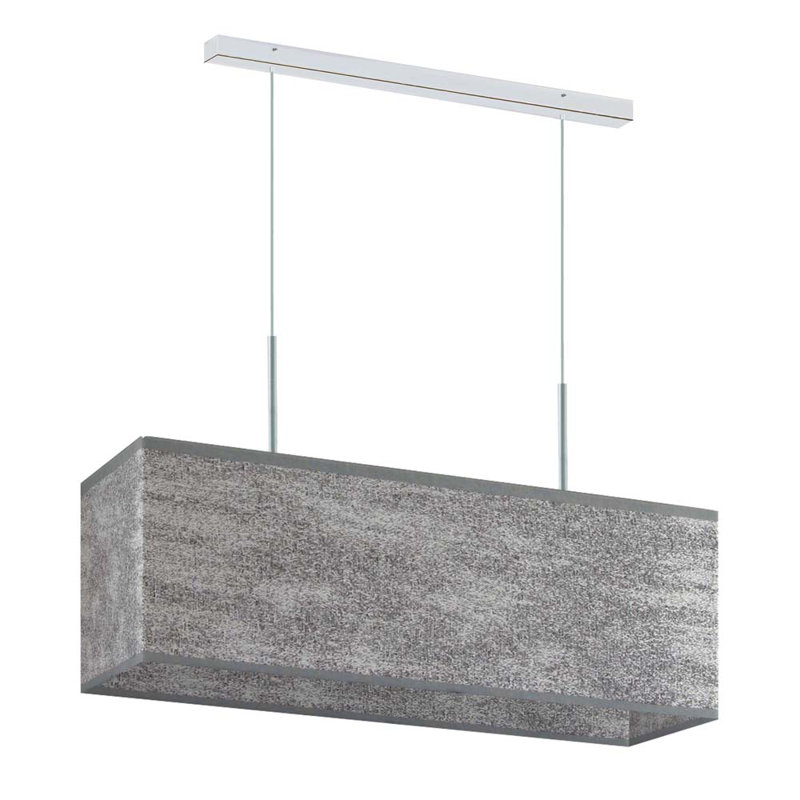 Gener 2 - Light Square/Rectangle Pendant, Chrome, Rustic Grey