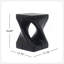 Table d'appoint MGO Twist Shape, texture semblable au bois, couleur noire-997196353