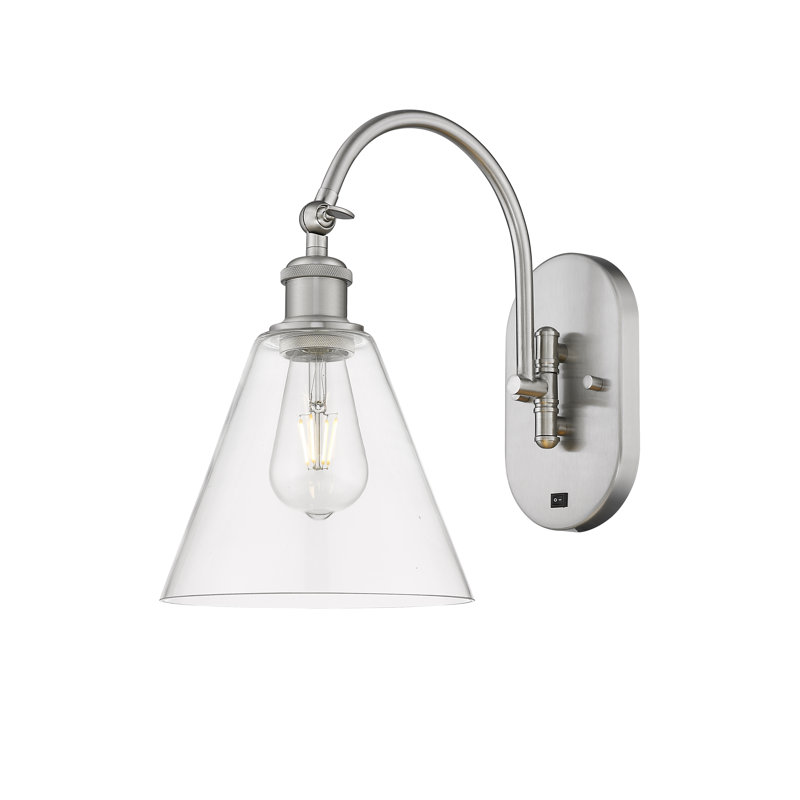 Bras pivotant en acier, Nickel satiné brossé, DEL