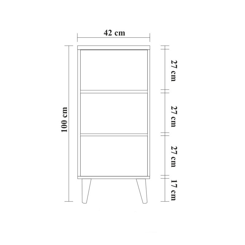 Commode 3 tiroirs 16,54 po Brambach, Naturel / gris