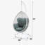 Chaise suspendue Simona en tissu vert et osier blanc