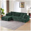 Canapé d'angle en chenille vert foncé avec capitonnage, canapé 4 places surdimensionné pour salon et appartement