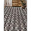 Jute / Sisal Geometric Area Rug in Beige/Dark Brown