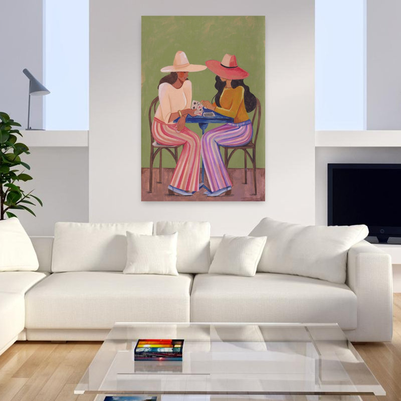 Art contemporain rétro coloré, H 36 po x l 24 po