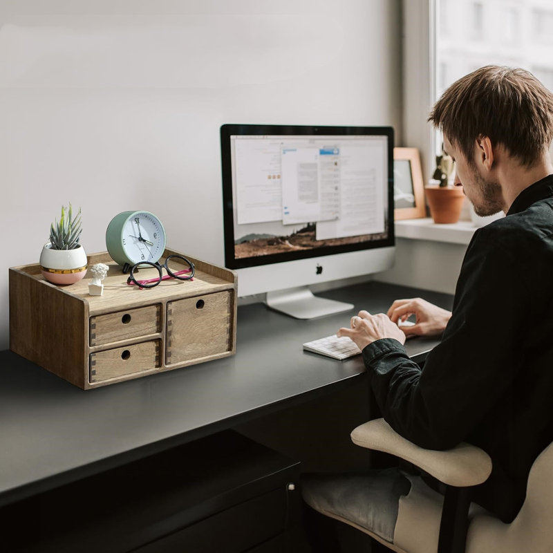Solid Wood Desk Organiser