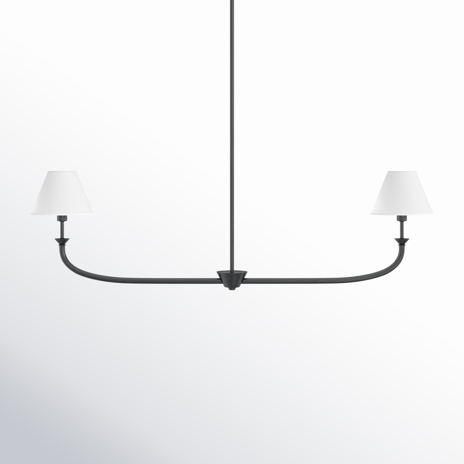 Greta 2-Light Chandelier, Blackened Brass
