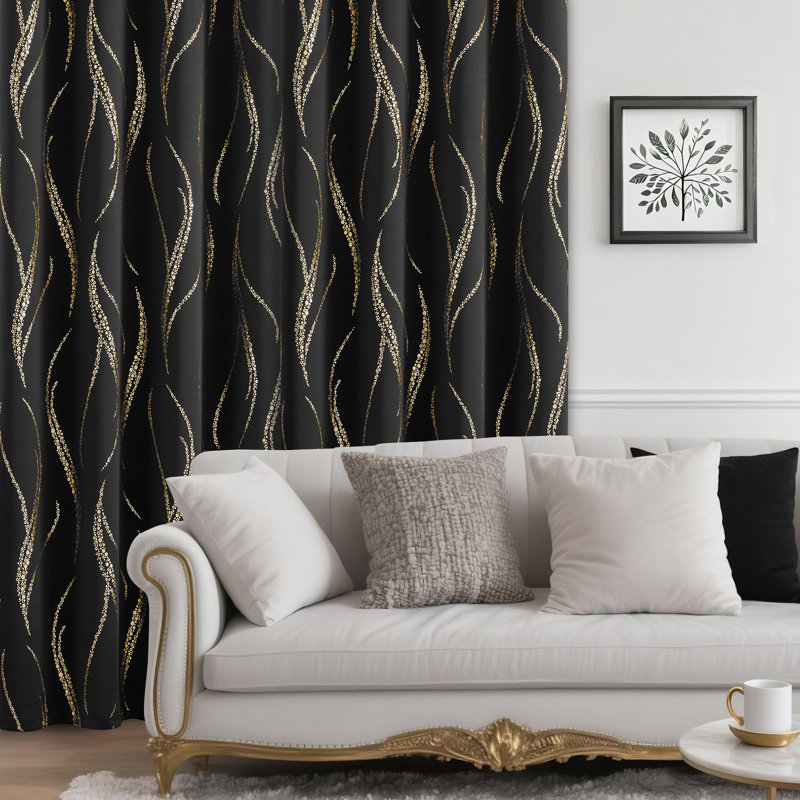 Rideaux isolants 100% isolants et isolants, Noir, L 52 po x H 72 po