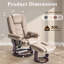 Méridienne inclinable 32 "en cuir avec repose-pieds en bois massif 32 pièces-1578568464