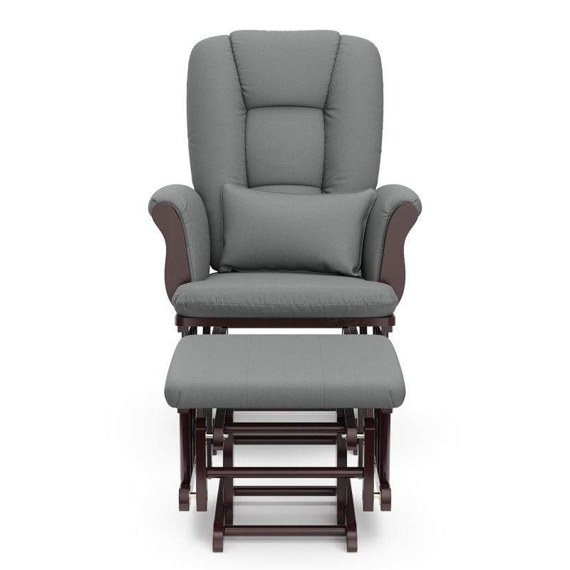 Fauteuil oscillant et coulissant avec repose-pieds Tuscany, Espresso, Gris