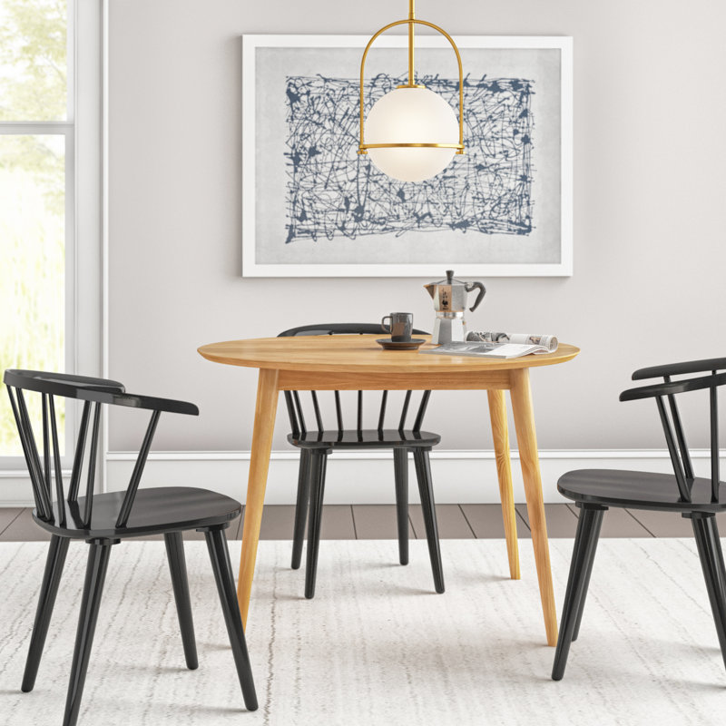 Aubrianah Pine Round Solid Wood Dining Table