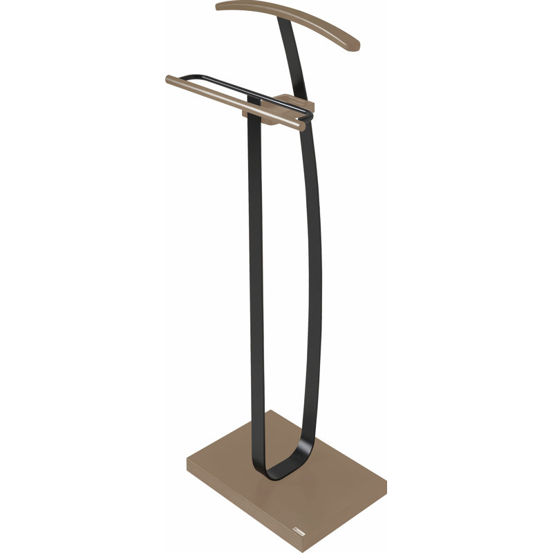 Solid Wood Freestanding Valet Stand, Moka Black