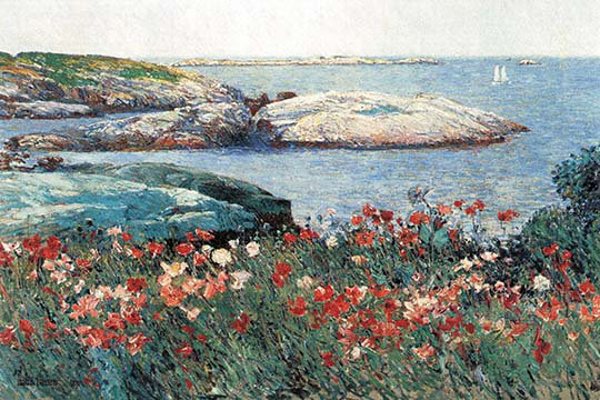 Coquelicots isle of shoals-impression, H 28 po x l 42 po x P 1,5 po