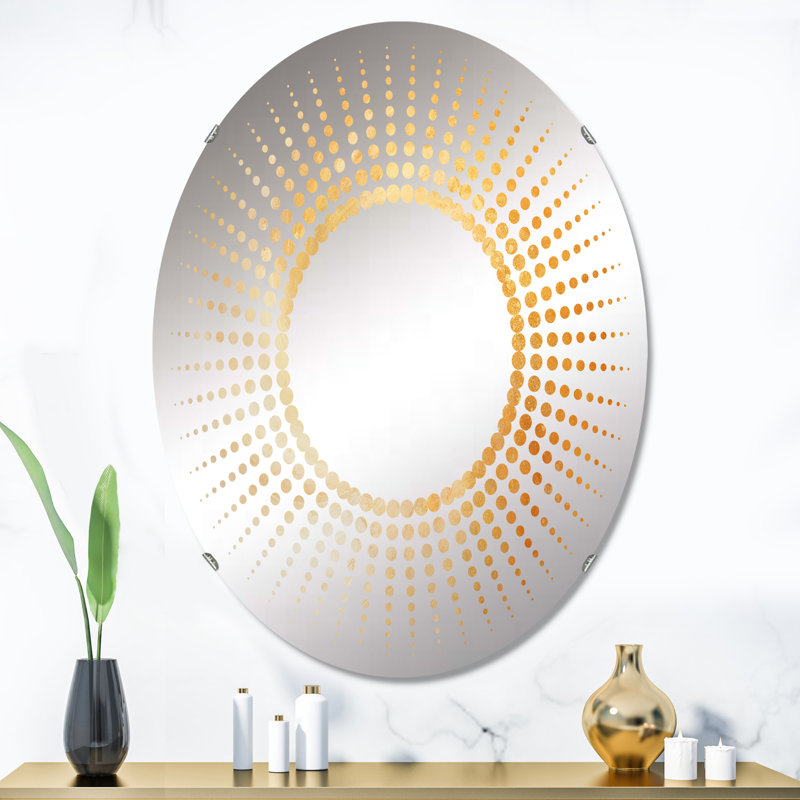  Miroir Starburst , Champagne au lever du soleil en spirale , H 36 po x l 24 po