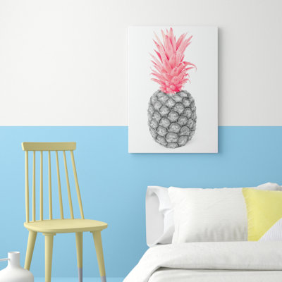 Black And Pink Pineapple Abstract - Print