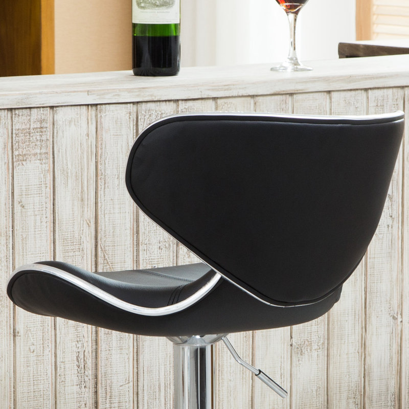 Leopoldo Swivel Upholstered Adjustable with Metal Frame, Black