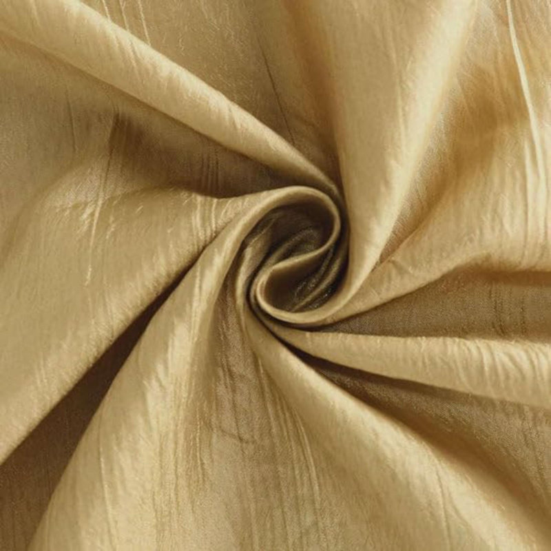 72"X72" Accordion Crinkle Taffeta Table Overlay, Square Tablecloth Topper, Gold