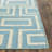 Rodgers Hand Woven Flat Weave Wool/Cotton Geometric Rug in Light Blue-1514683605