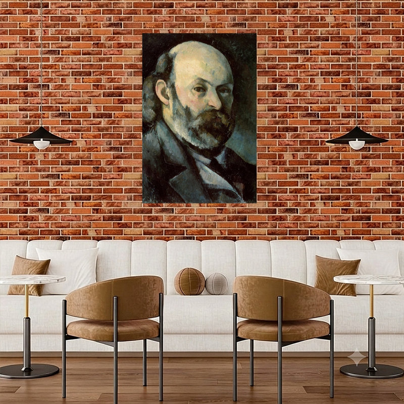 Autoportrait, vers 1879-1885. Estampe d'art mural abstraite contemporaine., H 48 po x l 32 po