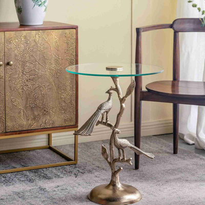 Table de bout ronde en verre
