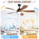 132 cm Modern Ceiling Fan with Led Light and Remote Control