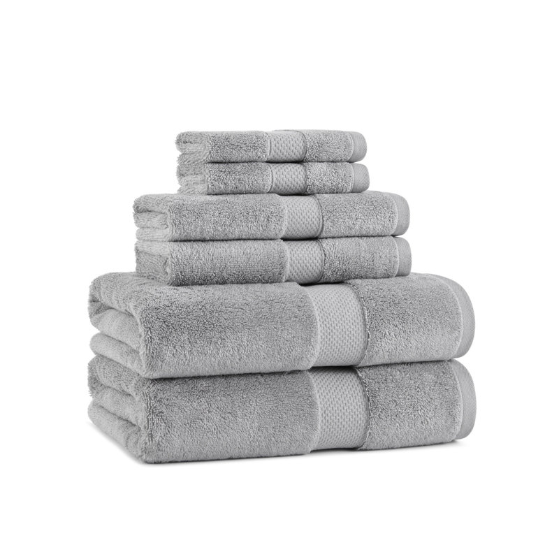 Egyptian-Like Cotton 6pc Towel Set, Slate Gray