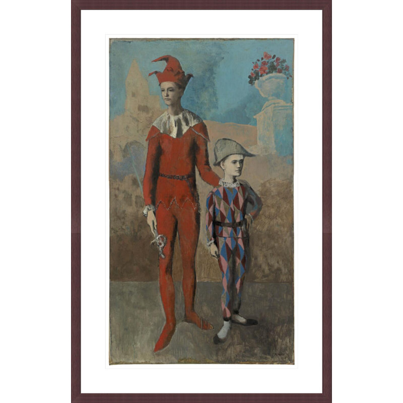 Acrobate et jeune arlequin (Acrobate et jeune Arlequin) par Pablo Picasso, impression giclée encadrée, H 41,5 po x l 26,86 po