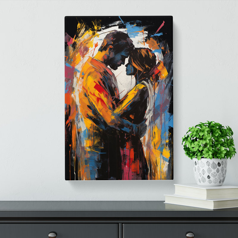 Lovers Gestural No.2 - Wrapped Canvas, 50cm H x 35cm W x 3cm D