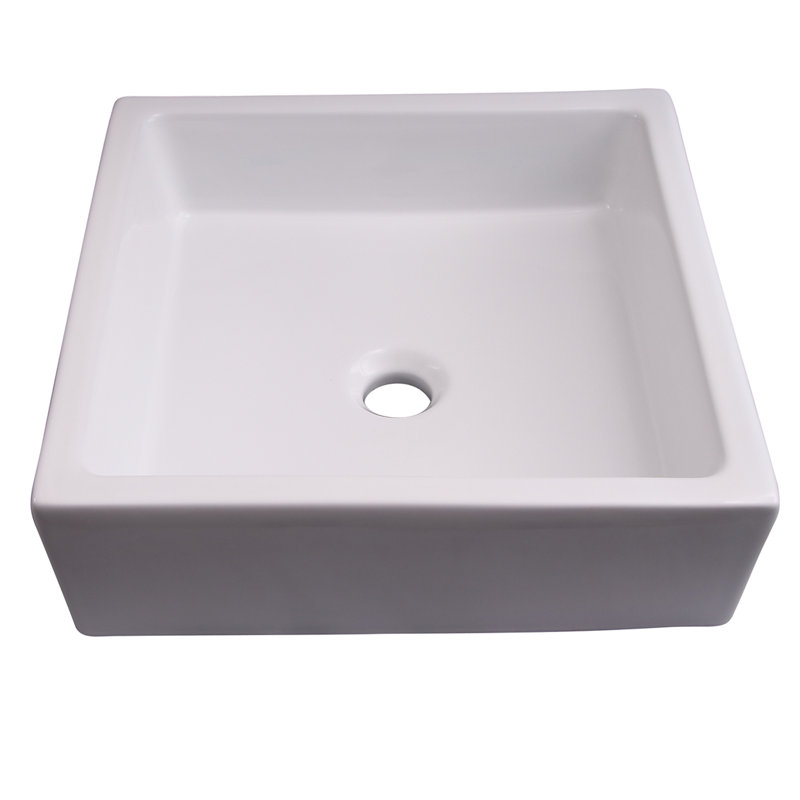 Barclay Merom 15.75'' White Vitreous China Square Bathroom Sink