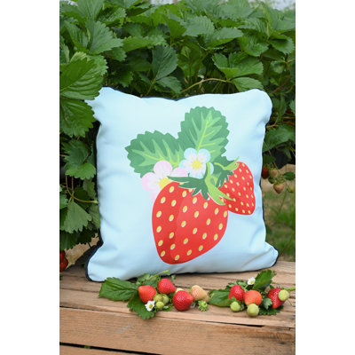 Strawberries & Cream Outdoor Picnic Cushion