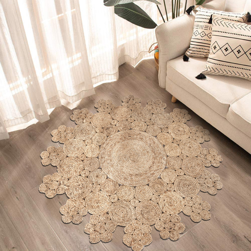 Aiesha Hand Braided Indoor Rug, Round 4'